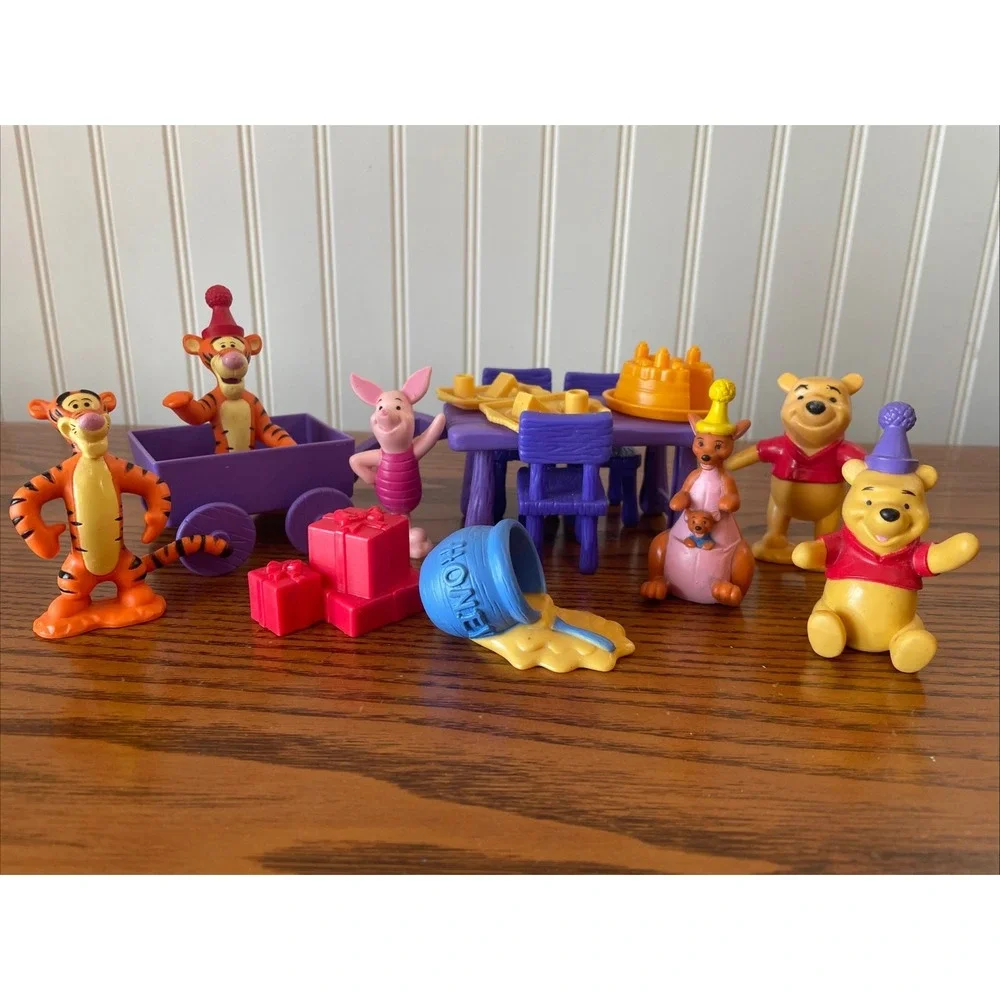 Vtg Disney Winnie The Pooh Cake Topper Set Decorations Lot Of 16pc